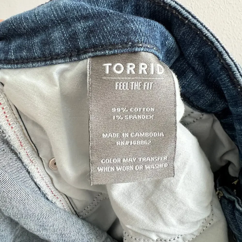 Torrid Bermuda Boyfriend Shorts Women's 20 Vintage Stretch High Rise Denim - Picture 4 of 5